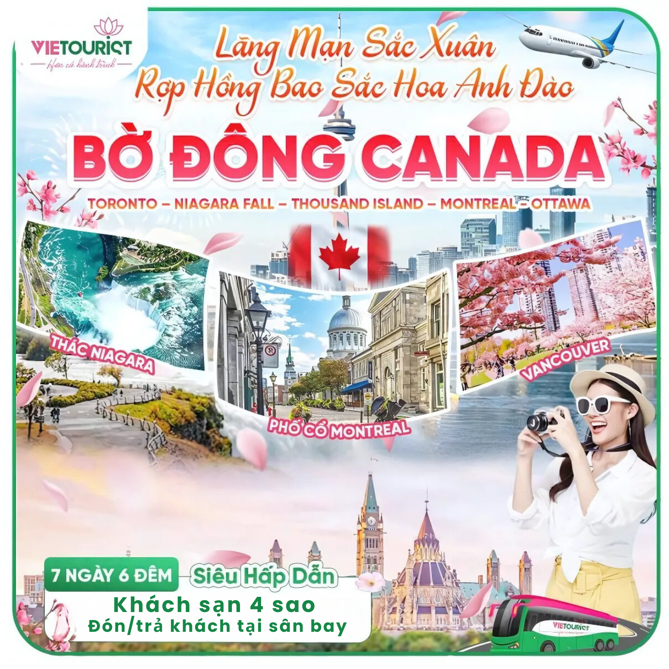 Tour Du Lịch Bờ Đông Canada: Toronto - Thác Niagara - Thousand Island - Ottawa - Montreal