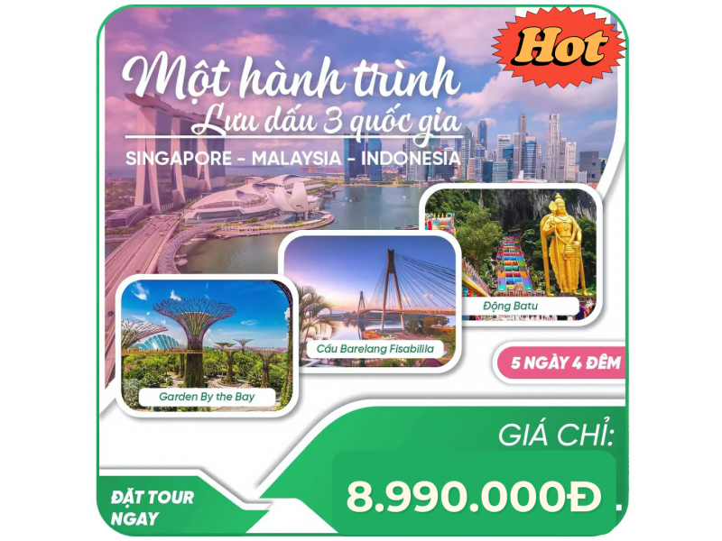 Tour Du Lịch Singapore - Malaysia - Indonesia 5 Ngày 4 Đêm